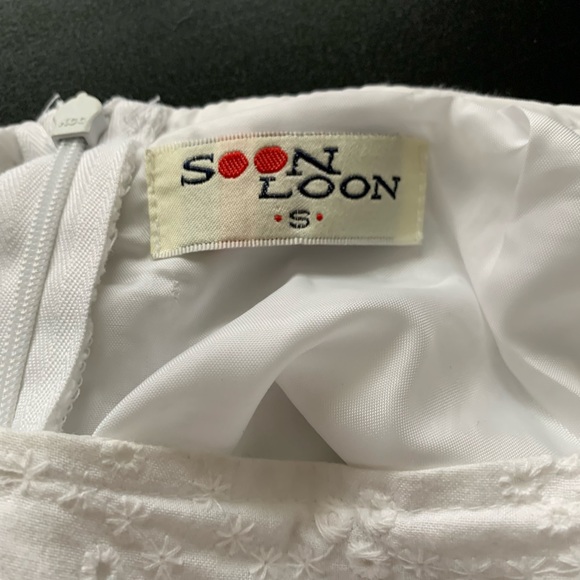 White Eyelet Lace Skirt w/ Tulle Trim - Picture 6 of 6